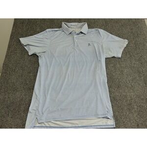 XL B Draddy Sport Polo Shirt‎ Mens Blue Striped Stretch Golf Performance Chair